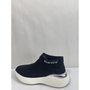 DKNY Zhavia Shoes Womens Size 5.5 Black Knit Slip On Platform Sneakers New Box